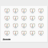 Sticker Rond Treble Clef Inside Heart of Music Notes (Feuille)