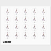 Sticker Rond Treble Clef, multicolore, musique (Feuille)