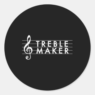 Sticker Rond Treble Maker Un Musicien D'Enseignant De Musique D