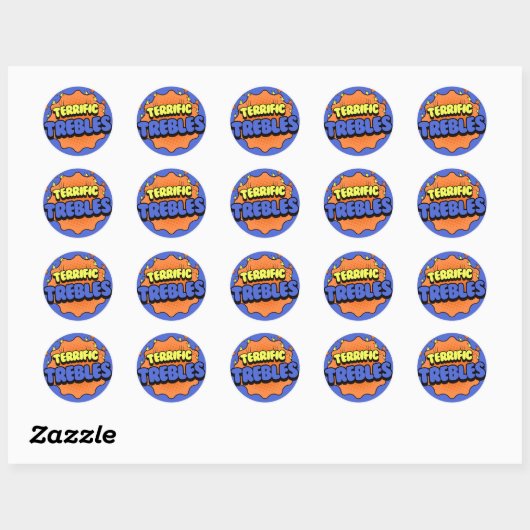 Sticker Rond Trebles terribles (Feuille)