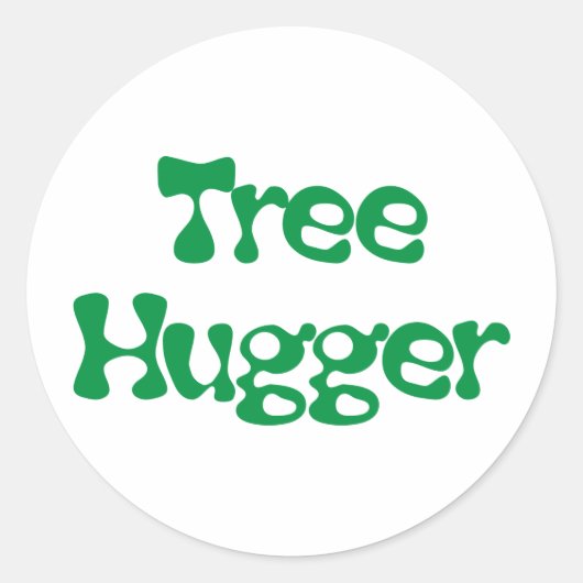 Sticker Rond Tree Hugger Produits & Designs! (Devant)