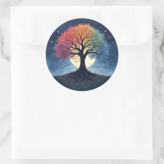 Sticker Rond Tree of Life (Sac)