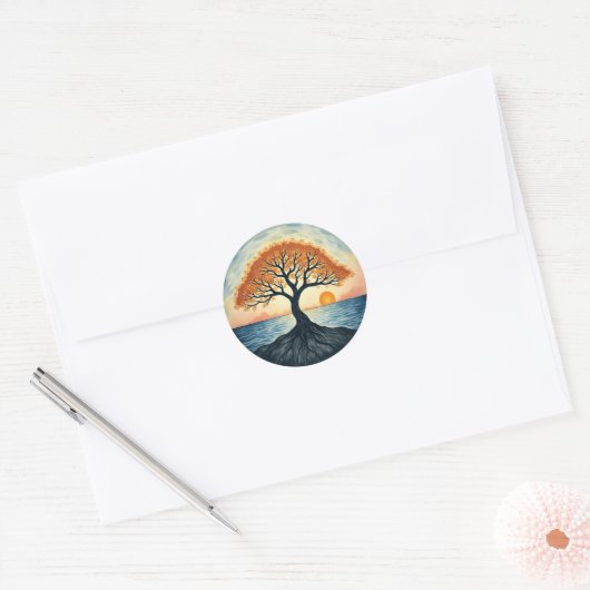 Sticker Rond Tree of Life (Enveloppe)