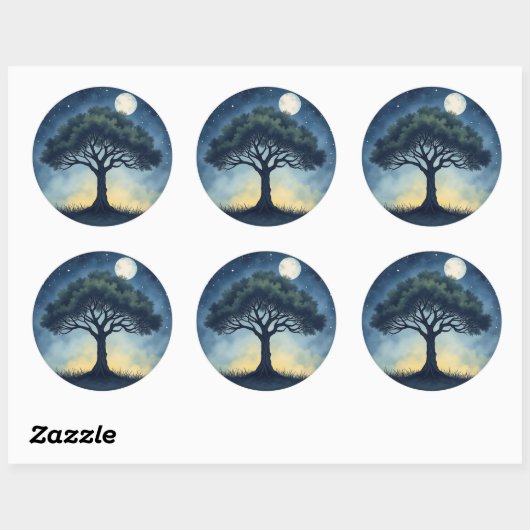 Sticker Rond Tree of Life (Feuille)