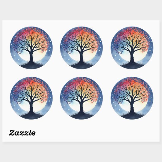 Sticker Rond Tree of Life (Feuille)