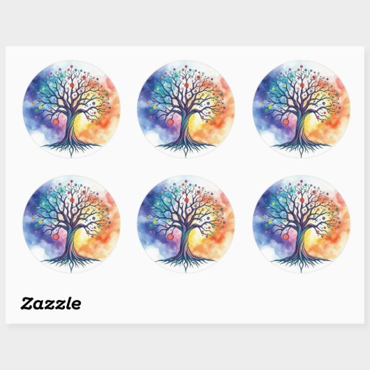 Sticker Rond Tree of Life (Feuille)