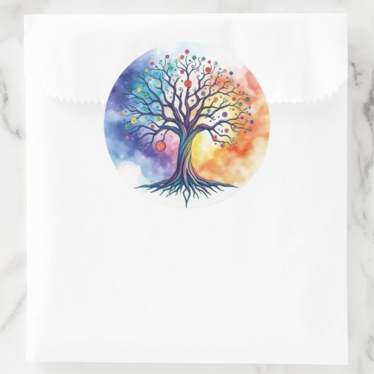 Sticker Rond Tree of Life (Sac)