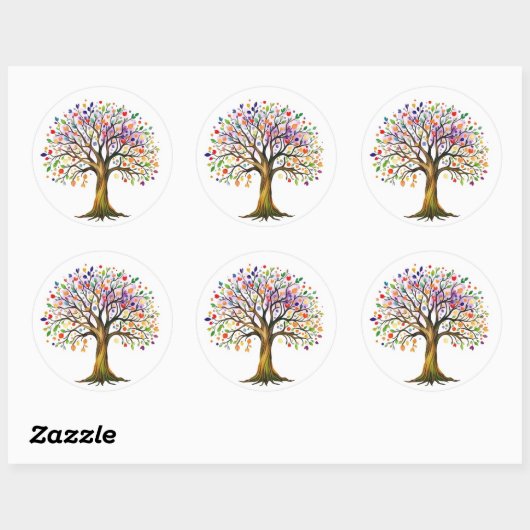 Sticker Rond Tree of Life (Feuille)