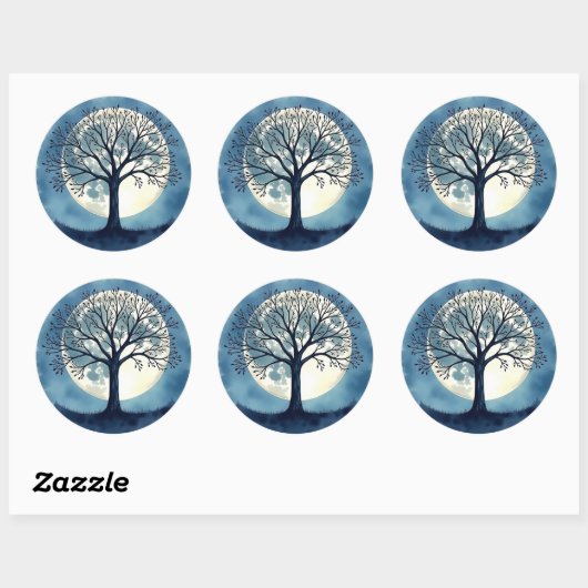 Sticker Rond Tree of Life (Feuille)
