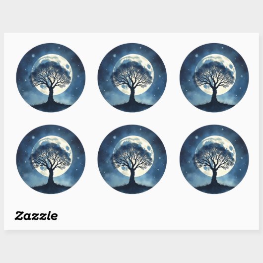 Sticker Rond Tree of Life (Feuille)