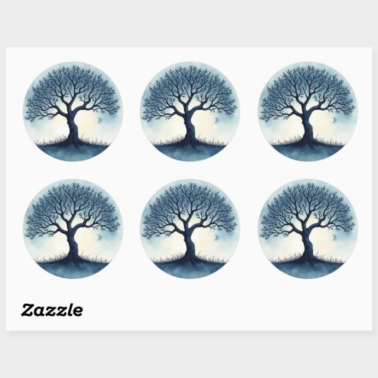Sticker Rond Tree of Life (Feuille)