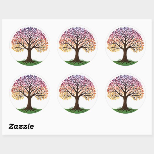 Sticker Rond Tree of Life (Feuille)