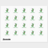 Sticker Rond Tree-Rex Dinosaur Pun T-Rex Classic Round St (Feuille)