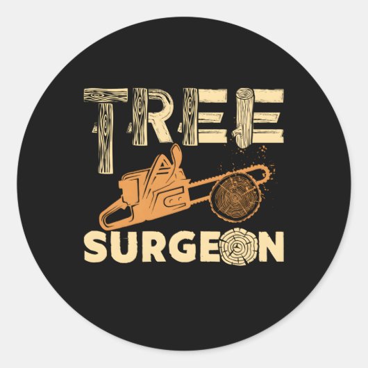 Sticker Rond Tree Surgeon Arborist (Devant)