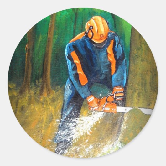 Sticker Rond Tree Surgeon Arborist Forester (Devant)