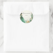 Sticker Rond Trees Gold Mint Glam Emerald Green Quinceanera (Sac)