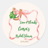 Sticker Rond Trèfle à feuilles en forme de noeud papillon favor (Devant)