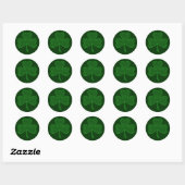 Sticker Rond Trèfle à impression gribouillée (Feuille)