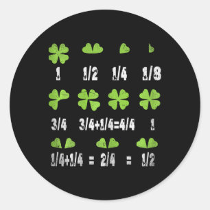 Sticker Rond Trèfle à quatre feuilles de maths drôle Professeur