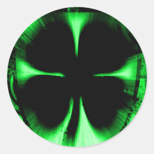 Sticker Rond trèfle à quatre feuilles : hi-fi :