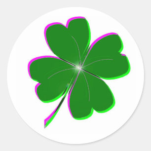 Sticker Rond Trèfle à quatre feuilles lumineux