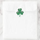 Sticker Rond Trèfle à trois feuilles Shamrock vert (Sac)