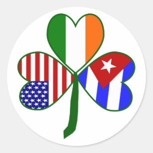 Sticker Rond Trèfle américano-cubain irlandais