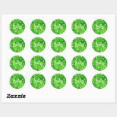 Sticker Rond Trèfle - bouton épinglette Chanceux (Feuille)