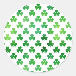 Sticker Rond Trèfle brillant vert - Classique