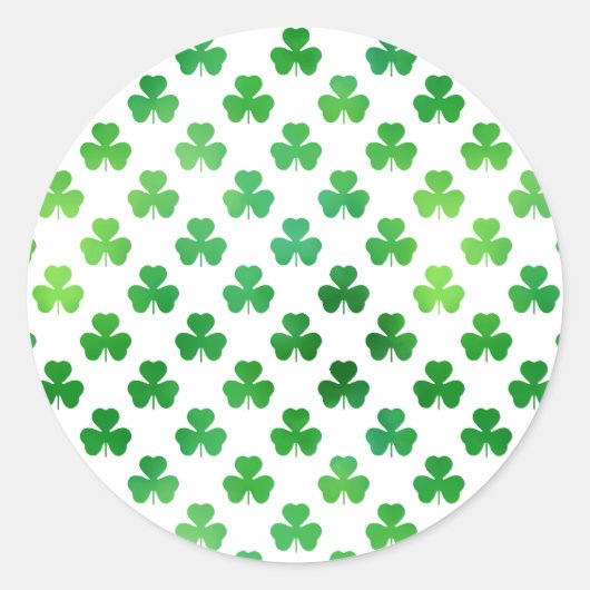 Sticker Rond Trèfle brillant vert - Classique (Devant)