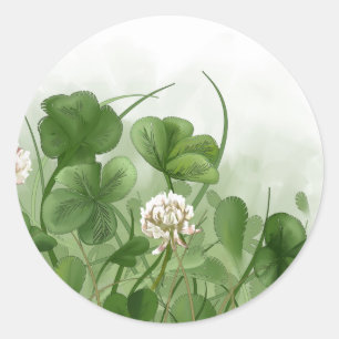 Sticker Rond Trèfle de quatre feuilles