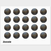 Sticker Rond Trèfle doré élégant, aspect cuir (Feuille)