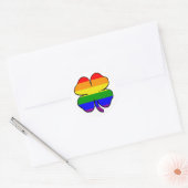 Sticker Rond Trèfle du drapeau arc-en-ciel (Enveloppe)