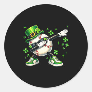 Sticker Rond Trèfle qui dab shamrock baseball jour de la saint