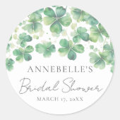 Sticker Rond Trèfle Shamrock Chanceux en Amour Enterrement de V (Devant)