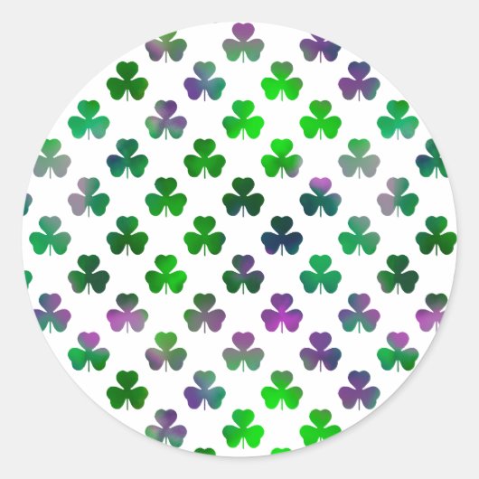 Sticker Rond Trèfle Ton Vert Emeraude - Classique (Devant)