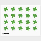 Sticker Rond Trèfle vert chanceux | Dessin simple de feuille de (Feuille)
