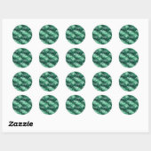 Sticker Rond Trèfles et points blancs élégants sur fond vert fo (Feuille)