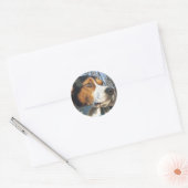 Sticker Rond Trek Walker Coonhound En Bois (Enveloppe)