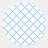 Sticker Rond Trellis Diamant Bébé Bleu - Blanc (Devant)