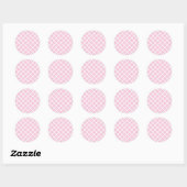 Sticker Rond Trellis Diamant Blanc - Rose Clair (Feuille)