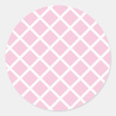 Sticker Rond Trellis Diamant Blanc - Rose Clair (Devant)