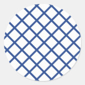 Sticker Rond Trellis Diamant Bleu Véritable - Blanc (Devant)