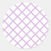 Sticker Rond Trellis Diamant Douce Lilas - Blanc (Devant)
