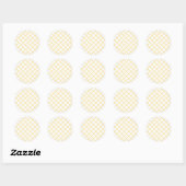 Sticker Rond Trellis Diamant Jaune Canari - Blanc (Feuille)