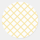 Sticker Rond Trellis Diamant Jaune Canari - Blanc (Devant)