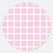 Sticker Rond Trellis White - Rose Clair (Devant)