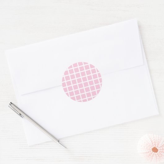 Sticker Rond Trellis White - Rose Clair (Enveloppe)