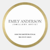 STICKER ROND TRENDEMENT ÉLÉGANT FAUX GOLD FOIL TEXTURE ENTREPRI (Devant)