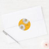 Sticker Rond Trending Daisy Orange Inky Art (Enveloppe)